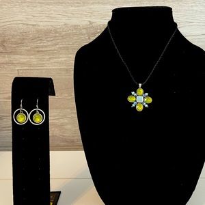 Lia Sophia Necklace and Earring set with Mother of Pearl